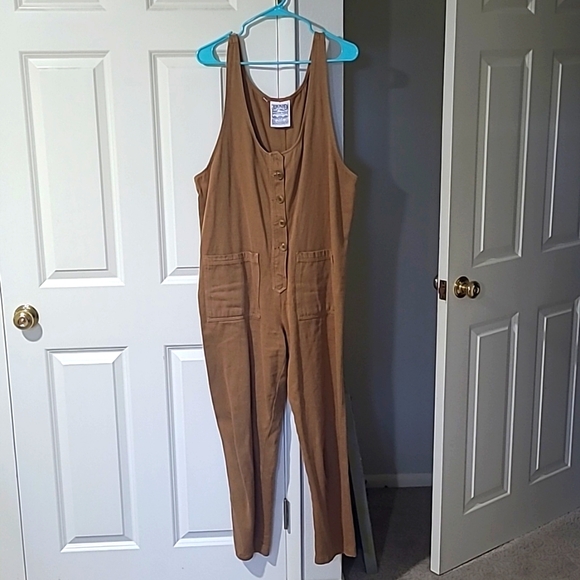 Jungmaven button front jumper jumpsuit coyote L - Picture 2 of 9